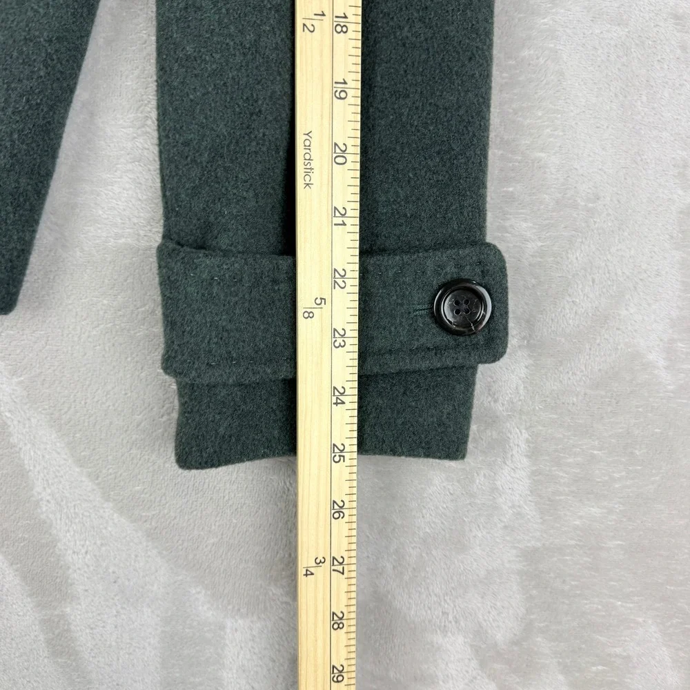 Lands End Womens 12 Peacoat Jacket Hunter Green Wool Cashmere Blend Preppy
